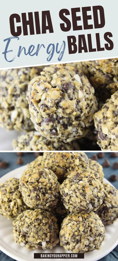 Chia Seed Energy Balls, healthy ingredients all rolled up together into the most delightful energy ball! These are the perfect snack! Seed Energy Balls, Energy Balls Healthy, Chia Recipe, Healthy Protein Snacks, Energy Ball Recipe, Chia Seed Recipes, Lost 100 Pounds, Healthy Ingredients, Healthy Sweets Recipes