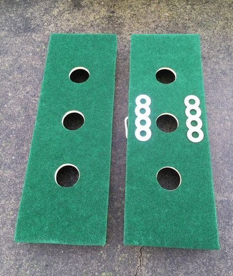 Washer Boards Diy 3 Hole, Washer Boards, Washer Toss Game, 4h Projects, Washer Toss, Indoor Outdoor Carpet, Game Boards, Toss Game, Diy Games