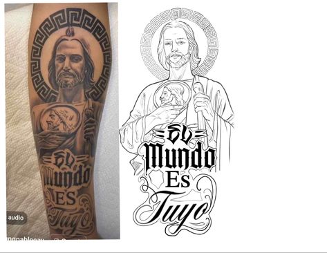 Stencil Tattoos, San Judas Tadeo Tattoo, Cute Hand Tattoos, Dog House Diy, Religious Tattoos, Tattoo Stencil, Black Ink Tattoos, Chevrolet Trucks, Tattoo Design Drawings