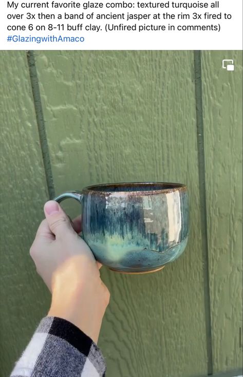 Glazing Textured Pottery, Lustrous Jade Glaze Combinations, Amaco Glazes Combinations, Running Hot Chowder Glaze Combinations, Textured Turquoise Glaze Combinations, Glaze Combinations For Pottery, Pottery Corner, Glaze Inspiration, Spectrum Glazes