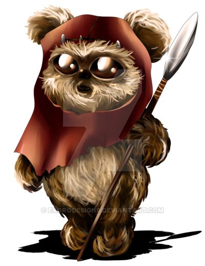 Exoro Choice's Superheroes Chibis - Ewok. For digital download copy, you may visit our site. Thanks! Jason Edmiston, Mike Mitchell, Star Wars Stuff, Star Wars Art, The Force, Funko Pop, Tattoo Ideas, Star Wars, Fan