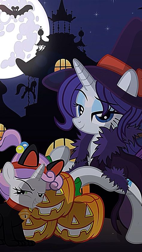 Halloween Rarity and Sweetie Belle Rarity And Sweetie Belle, Mlp Rarity, Aphmau Characters, Sweetie Belle, My Little Pony Wallpaper, My Lil Pony, Mlp Fan Art, My Little Pony Characters, Mlp Equestria Girls