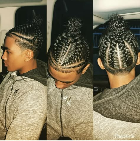 Men Two Braids, One Braided Hairstyles, Braided Hairstyles Cornrows, Mens Twists Hairstyles, Braids With Fade, Hairstyles Cornrows, Boy Braids, Boy Braids Hairstyles, Braid Styles For Men