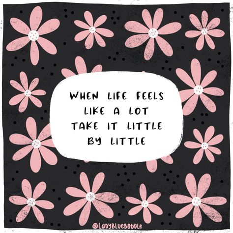 Little by little.🖤 . Life is a lot sometimes. You are doing great. Keep going. A little at a time.🥰 . #littlebylittle #onestepatatime #onedayatatime #keepgoing #youaredoinggreat #encouragement #ladybluebottle Going Quotes, Keep Going Quotes, 2024 Inspiration, Little Life, Good Music Quotes, One Day At A Time, Blue Bottle, Happy Words, Encouragement Quotes