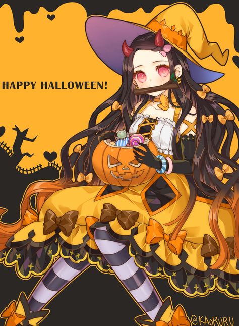 Manga Halloween, Image Halloween, Anime Devil, Anime Halloween, Halloween Drawings, Halloween Wallpaper, Halloween Girl, Gothic Lolita, Anime Kawaii