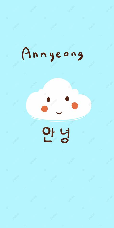 Mobile Wallpaper Cloud Annyeong Korean Wallpaper Aesthetic Iphone, Korean Phone Wallpaper, Korean Wallpaper Aesthetic, Iphone Wallpaper Korean, Korean Icons, Korean Phones, Korean Wallpaper, Organization Notes, Cute Black Shirts