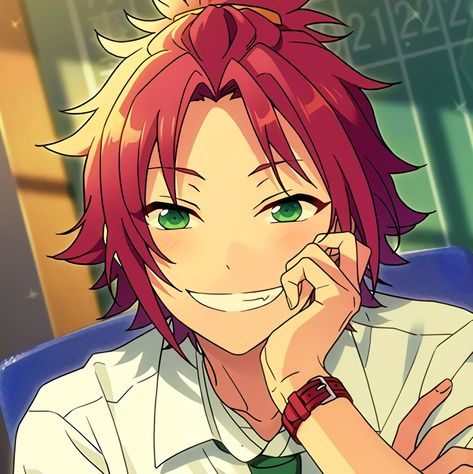 Mao Isara, Ensemble Stars, The English, Red Hair, On Twitter, Stars, Twitter, Green, Red