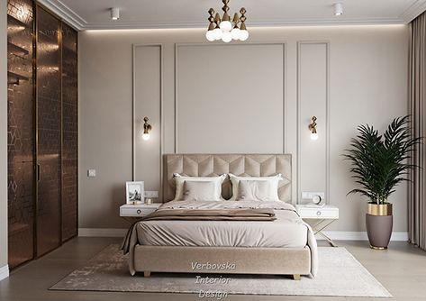 Brand Interior, Beige Bedroom Decor, Couple Room, Stylish Bedroom Design, Luxury Closets Design, Modern Luxury Bedroom, Beige Bedroom, Classic Bedroom, Home Design Living Room