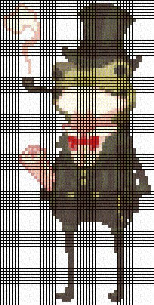 Goblin Cross Stitch, Celestial Cross Stitch Patterns, Cross Stitch Skeleton, Cross Stitch Sweater, Weird Cross Stitch, Studio Ghibli Alpha Pattern, Pixel Art With Grid, Cute Pixel Art Grid, Spooky Pixel Art