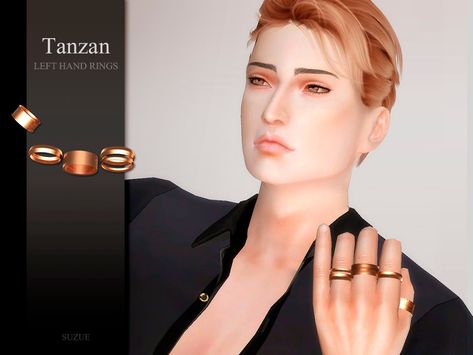 Sims Necklace, The Sims 4 Cc House, Sims4 Male Cc, Sims 4 Cc Jewelry, Hot Sims 4 Cc, Sims 4 Men Cc, Male Rings, Sims 4 Jewelry, Elder Ring