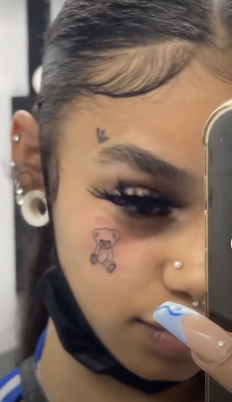 Face Tattoos For Women Eyebrow, Cute Face Tattoos For Women, Face Tats For Women, Above Eyebrow Tattoo, Tiny Face Tattoos For Women, Eyebrow Tattoo Ideas, Small Face Tattoos For Women, Cute Face Tats, Small Face Tattoo