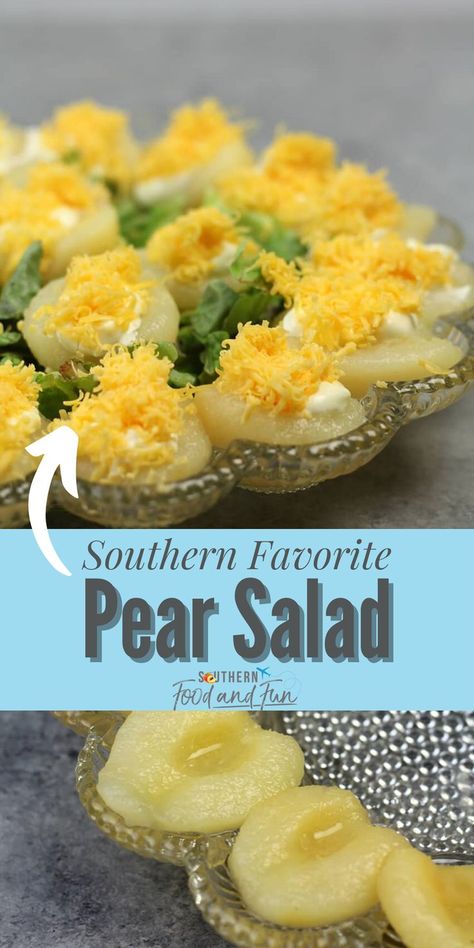 Southern Salad, Salad With Cheese, Pear Salad Recipes, Brunch Sides, Southern Side Dishes, Sunday Dinner Recipes, Southern Recipes Soul Food, Pear Salad, Meat Appetizers