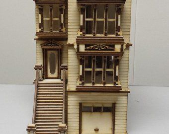 Decorative Windows, Painted Ladies San Francisco, Wooden Dollhouse Kits, Window Toppers, Dollhouse Design, Build Inspiration, Victorian Farmhouse, 3d Cnc, Victorian Cottage