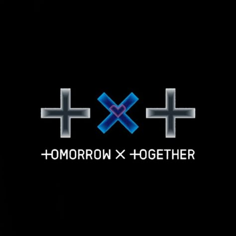 Tomorrow X Together Black Logo The Chaos Chapter Freeze Txt Logo, Only Aesthetic, Tomorrow X Together, Blue, Black