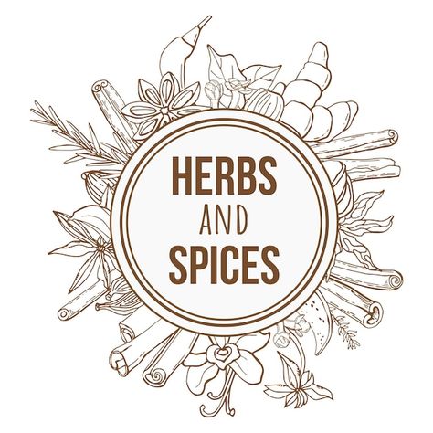 Vector handdrawing background with organ... | Premium Vector #Freepik #vector #rosemary #herbs #spices #herbal Spice Background, Spices Logo, Spices Vector, Herb Logo, White Background Hd, Spices Photography, Herbs Spices, Spice Shop, Herbs And Spices