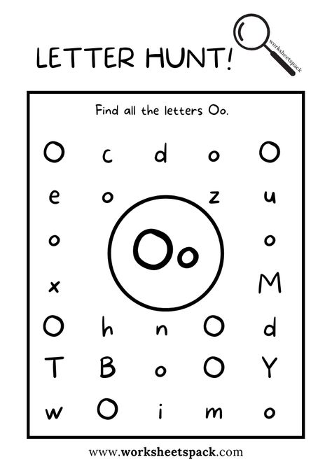 Find The Letter Activities, Letter O Worksheets Kindergarten, Letter Oo Worksheets, Letter O Activities For Kindergarten, Letter Hunt Printable Free, Letter O Worksheets Preschool, Letter O Crafts For Preschoolers, Letter O Activity, Letter O Activities For Preschool