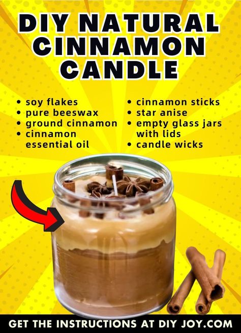 Diy Cinnamon Candle, Cinnamon Candles, Diy Cinnamon, Cinnamon Candle, Paraffin Wax Candles, Cinnamon Powder, Essential Oil Candles, Wax Candles, Paraffin Wax