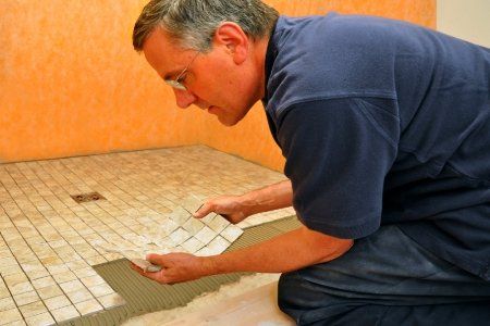 If you suspect a leak is coming from the area of the bathroom tile, then spend some time carefully examining the tile. Mosaic Tile Floor Bathroom, Shower Pan Installation, How To Tile, Mosaic Floor Tile, Floor Kitchen, Kitchen And Bath Remodeling, Kitchen Bathroom Remodel, Shower Pan, Kitchen And Bath Design