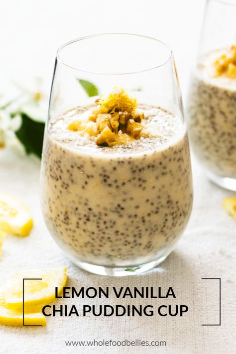 Fresh and zesty, this lemon and vanilla chia pudding is a quick and easy grab-n-go breakfast option which can be prepped ahead of time. It's also great as an afternoon snack or a light and healthy dessert.  #chiapudding #chiapuddingrecipe #breakfastideas #breakfastprep Chia Pudding Recipes Healthy, Vanilla Chia Pudding, Chia Recipe, Chia Seed Recipes, Pudding Cups, Afternoon Snack, Chia Seed Pudding, Healthy Diet Recipes, Chia Pudding