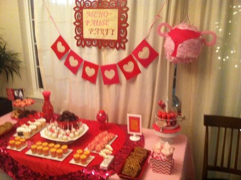 A party to celebrate making it through menopause Ladies Night Party Ideas | Photo 10 of 22 party envy by Charlene Red Tent Party, Teen Period Kit, First Moon Party, Period Starter Kit, Estrogen Rich Foods, Night Party Ideas, Period Party, Ladies Night Party, Aunt Flo