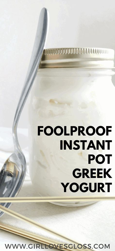 Instant Pot Greek Yogurt Recipe - Lactose Free Option Yogurt In Instant Pot, Instant Pot Greek Yogurt, Plain Greek Yogurt Recipes, Instant Pot Yogurt Recipe, Greek Yogurt Recipe, Homemade Yogurt Recipes, Dairy Snacks, Make Greek Yogurt, Instant Pot Yogurt