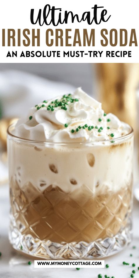 Tired of the same old St. Patrick’s Day drinks? This creamy, non-alcoholic Irish Cream Soda is rich, delicious, and perfect with sweet appetizers. It’s a festive, fun drink for both kids and adults. You’ll love the smooth, frothy texture! Save this pin for a sweet treat everyone will enjoy. Cream Drinks Non Alcoholic, St Patrick's Day Drinks, Sweet Appetizers, Easy Party Drinks, Green Lemonade, Matcha Mint, Sweet Appetizer, Mint Smoothie, Mint Lemonade