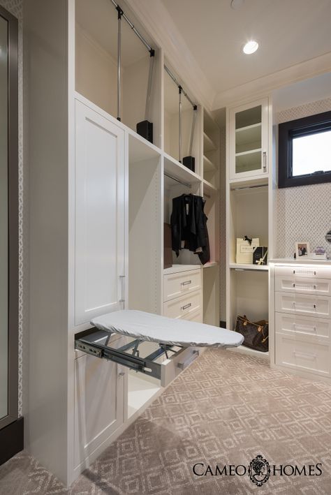 Saltbox Colonial, Gray Closet, Transitional Closet, White Shaker Cabinet, Closet Wallpaper, Rustic Closet, White Built Ins, Bedroom Closets, Closet Vanity