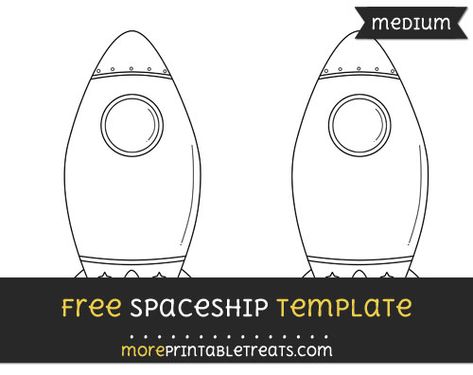 Free Spaceship Template - Medium Spaceship Template, Ship Template, Computer Paper, Black And White Lines, Space Theme, Program Design, Spaceship, Paper Craft, Medium Size