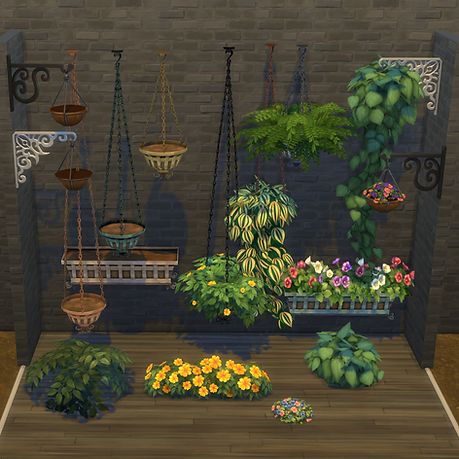 Sims 4 Object Sets | BrazenLotus Plants Sims 4, Sims 4 Cc Objects, Sims 4 Cottage, Hanging Bird Cage, Outside Plants, Floral Toile, Sims 4 House Design, Sims Building, Sims 4 Mm