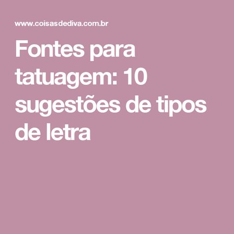 Fontes para tatuagem: 10 sugestões de tipos de letra Tattoos