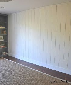 Floor To Ceiling Vertical Shiplap, Vertical Shiplap Feature Wall, Cottage Panelling, Vertical Tongue And Groove Walls, Vertical Plank Wall, Beadboard Hallway, Vertical Shiplap Wall, White Plank Walls, Shiplap Feature Wall