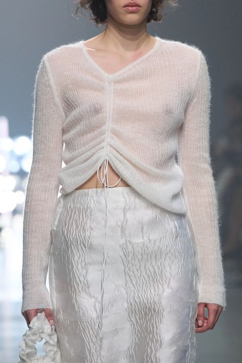 Summer Knitwear, Fall 2023 Ready To Wear, Knitwear Inspiration, 2023 Ready To Wear Collection, Cecilie Bahnsen, 2023 Ready To Wear, Show Collection, Sheer Shirt, Knitwear Fashion