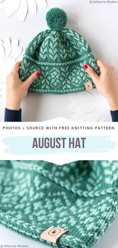 Comfy Knit Hats - Free Patterns Hat Free Knitting Pattern, Hat Patterns Free, Knitting Patterns Free Hats, Fair Isle Knitting Patterns, Hat Patterns, Baby Hats Knitting, Beginners Knitting, Hat Knitting Patterns, Beautiful Knitting