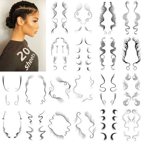 PRICES MAY VARY. High Quality ❤️ Hair edges tattoo sticker are hand designed and sized to look completely realistic and designed to fit naturally. It can modify your face shape, make your face look smaller and make you more beautiful. Long-lasting & Waterproof ❤️ Temporary bangs tattoos are 100% waterproof, and stay put through showers, sweat. Last all day, with no curling or drying out. Easy To Apply ❤️ Just moisten the sticker with a small amount of water, then wait 10 seconds and then tear it Gorgeous Hair Styles, Hair Edges, Diy Hair Curlers, Hair Stripes, Edges Hair, Tools For Women, Hair Tattoos, Curly Hair With Bangs, Waterproof Makeup