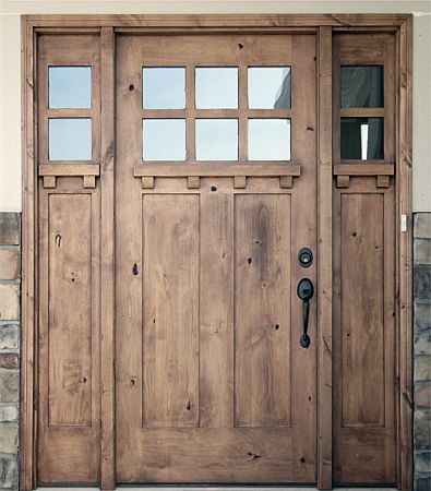 Krosswood Doors Craftsman Front Door, Craftsman Front Doors, Craftsman Door, Front Door Entrance, Exterior Front Doors, Brick Exterior House, Farmhouse Front, Doors Sliding, Front Door Colors