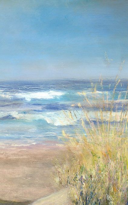 Ocean Landscape Painting, Beach Scene Painting, Seascapes Art, Beach Art Painting, Large Canvas Painting, Coastal Painting, Canvas For Beginners, Beach Watercolor, Sea Painting