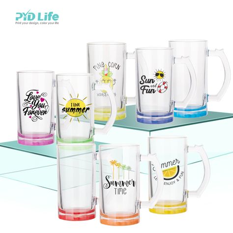 Pyd Life 2022 Wholesale 16oz 480ml Bottom Color Sublimation Blank Clear Beer Glass Mug - Buy Sublimation Beer Mug,Sublimation Glass Cans,Clear Glass Sublimation Product on Alibaba.com Mug Sublimation, Sublimation Blanks, Glass Mug, Beer Glass, Pint Glass, Beer Mug, Beer Glasses, Clear Glass, Beer