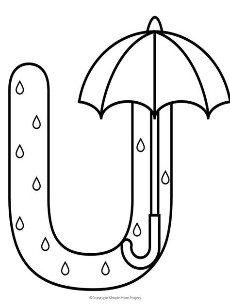 Letter U Umbrella Craft, Letter U Arts And Crafts For Preschool, Letter A Coloring Page For Preschool, Letter U Activity For Preschoolers, Letter U Coloring Page Free Printable, Letter U Coloring Page, U Preschool Crafts, U Worksheets Preschool, Letter U Preschool Activities