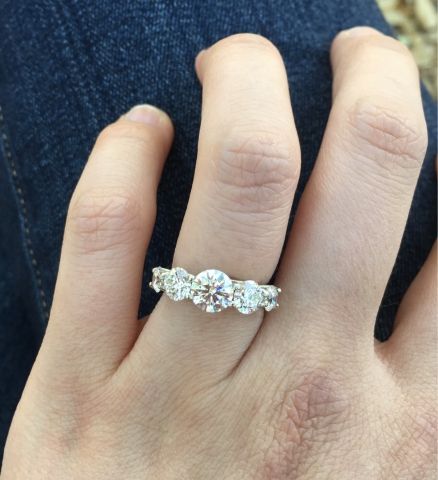 Graduated five-stone (ACA) trellis ring from Whiteflash | Page 2 | PriceScope Forum Mexican Girl Aesthetic, 5 Stone Engagement Ring, 5 Stone Diamond Ring, God's Timing, Hand Rings, Stone Diamond Ring, Future Engagement Rings, Ring Styles, Mexican Girl