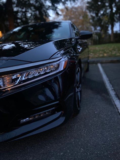 Black Honda Accord Aesthetic, Honda Accord 2024, Honda Accord Aesthetic, 2018 Honda Accord Sport, Black Honda Accord, 2018 Honda Accord, Black Honda, Car For Teens, Acura Cars