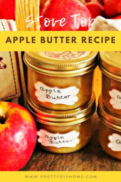 Stove Top Apple Butter, Apple Butter Canning Recipe, Can Apple Butter, Favors Wedding Ideas, Canning Storage, Apple Pie Muffins, Butter Recipes Homemade, Easy Canning, Apple Butter Recipe