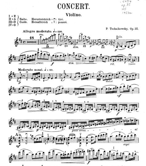 Tchaikovsky's Violin Concerto in D Major, Op. 35. Maybe someday... Violin Pieces, Vintage Journaling, Learning Music, Violin Sheet, Violin Sheet Music, Fun Music, Merch Ideas, Cellos, Violin Music