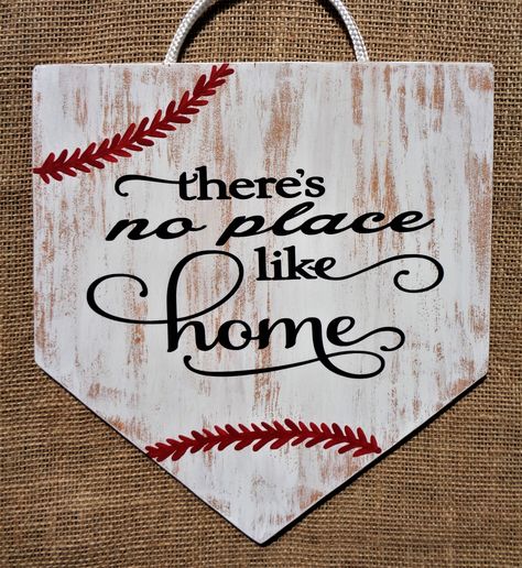 No Place Like Home Baseball, Baseball Signs, Door Plaque, There's No Place Like Home, Teacher Signs, Winter Signs, Wooden Hanger, Cheap Crafts, Door Plaques