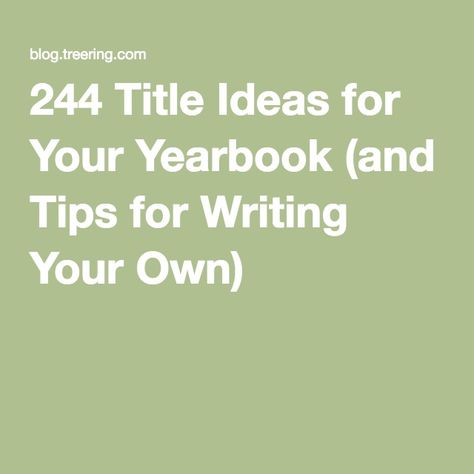 244 Title Ideas for Your Yearbook (and Tips for Writing Your Own) Yearbook Titles, Cool Yearbook Ideas, Teaching Yearbook, Yearbook Template, Yearbook Class, Yearbook Staff, Art Education Projects, High School Lesson Plans, Yearbook Spreads