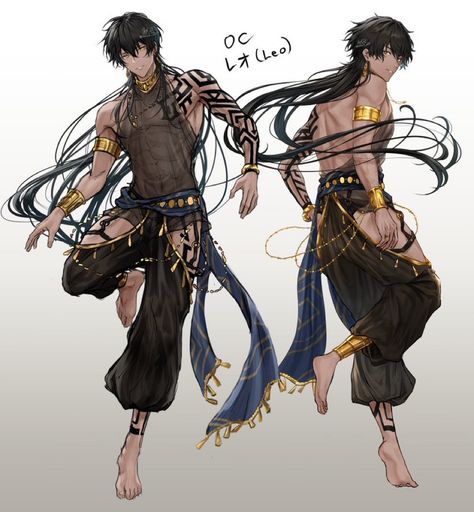 Snake Character Design Male, Black Hair Yellow Eyes, Egyptian Character Design, Egyptian Outfit, Bd Design, Anime Egyptian, X Twitter, Dungeons And Dragons Homebrew, Fashion Suits For Men