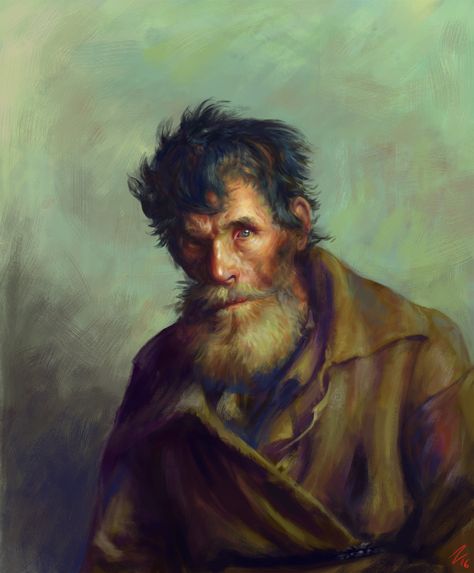 ArtStation - A Shy Peasant (Repin master study), Zoltan Hegedus Peasant Fantasy Art, Dnd Peasant, Fantasy Peasant, Master Study, Peasant Art, Ilya Repin, Fantasy Role Playing, Dragon Rpg, Fantasy Portraits