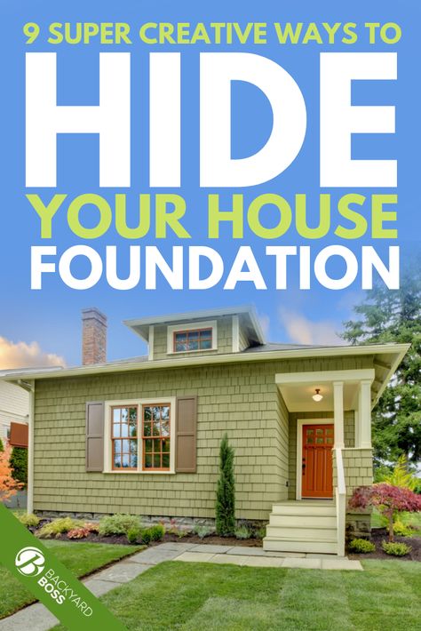 You know that ugly, exposed concrete section that surround the base of your house? Yeah, that’s your foundation. They’ve yet to create a way to construct it in a way that’s appealing to the eye, instead leaving you with unfinished rough concrete. But there are ways to hide house foundation, if you’re creative enough. #ideas #cover #coveringideas #ideascurbappeal House Foundation Covering Ideas Cheap, Foundation Ideas Exterior, Cinder Block Foundation, Foundation House, Concrete Block House, Backyard Boss, Concrete Block Foundation, Home Foundation, Vinyl Exterior Siding