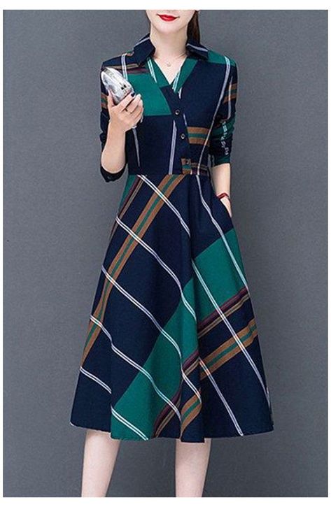 49ad23d1ec9fa4bd8d77d02681df5cfadesc52934775ri Check Print Kurti Designs, Plaid Skater Dress, Design Kurta, Dress Office, Kurti Designs Latest, Fancy Kurti, Prom Dresses With Pockets, Body Con Dress, Frock Design