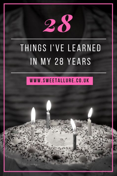 28 Things I’ve Learned In My 28 Years.  I recently had my 28th birthday and in true blogger style I decided to write some things I'd learnt over the years. Turning 28 Quotes, 26 Birthday Quotes Funny, 26th Birthday Quotes, 28th Birthday Quotes, 28th Birthday Ideas, Bday Quotes, Happy 28th Birthday, Mom Birthday Quotes, Birthday Wishes For Kids