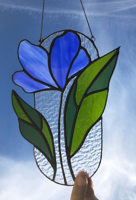 Blue Flower Stained Glass Window Hangings Mothers Day Gifts Magnolia Stained Glass Decor Garden Suncatcher - Etsy Flower Stained Glass, Stained Glass Window Hangings, Stained Glass Decor, Stained Glass Window Hanging, Stained Glass Flowers, Mothers Day Gifts, Stained Glass Window, Glass Flowers, Window Hanging